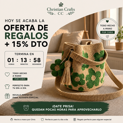 Bolso de flores Tejido