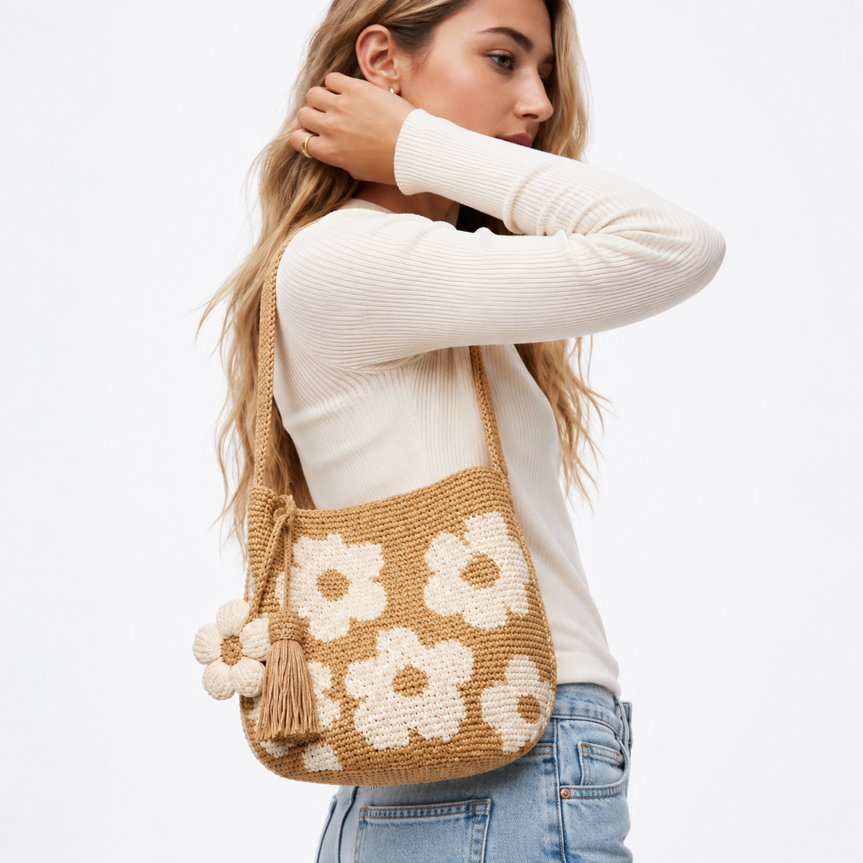 Bolso de flores Tejido