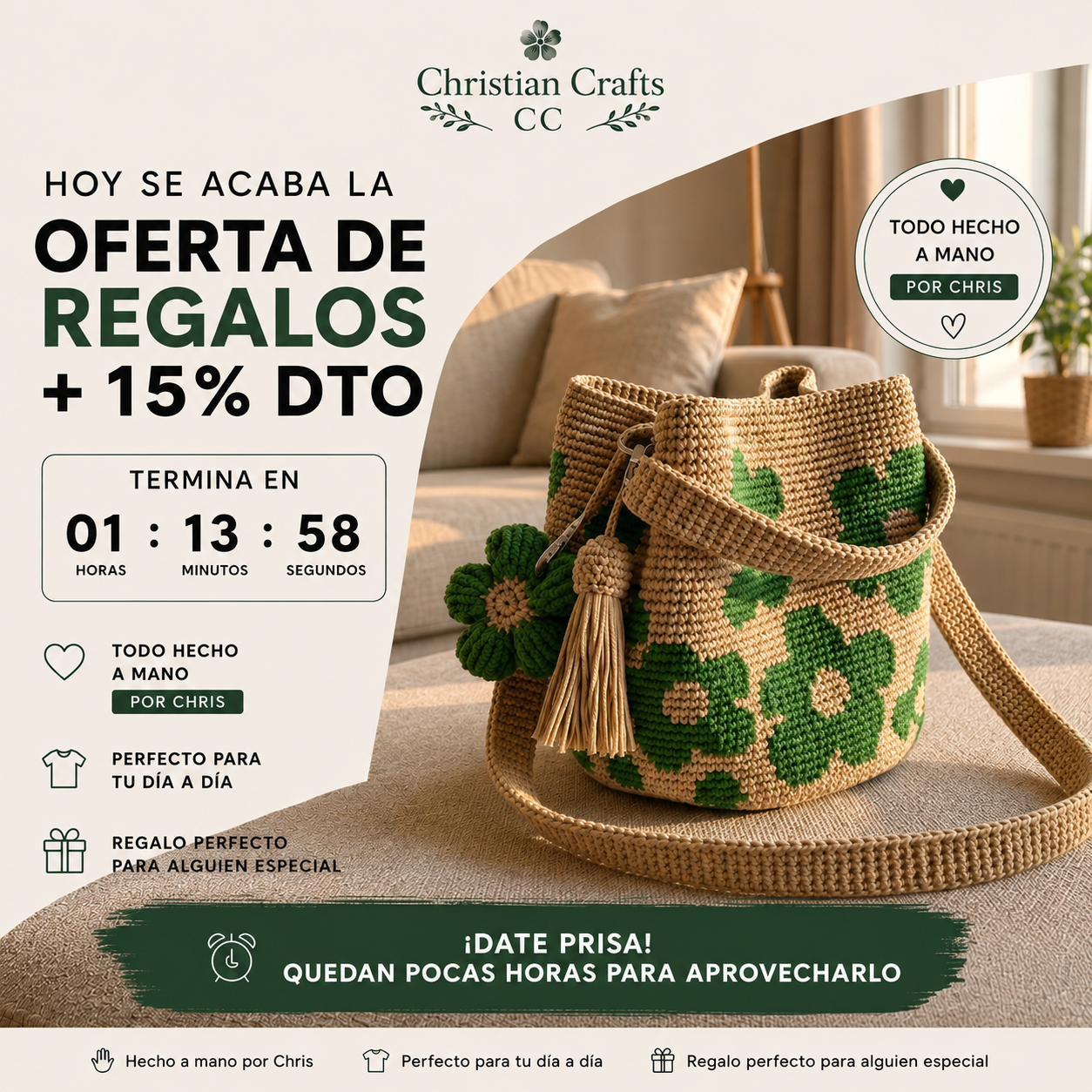 Bolso de Flores Tejido
